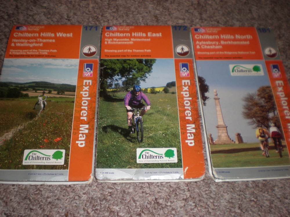 171 172 181 CHILTERN HILLS LOT EXPLORER ORDNANCE SURVEY MAPS OS