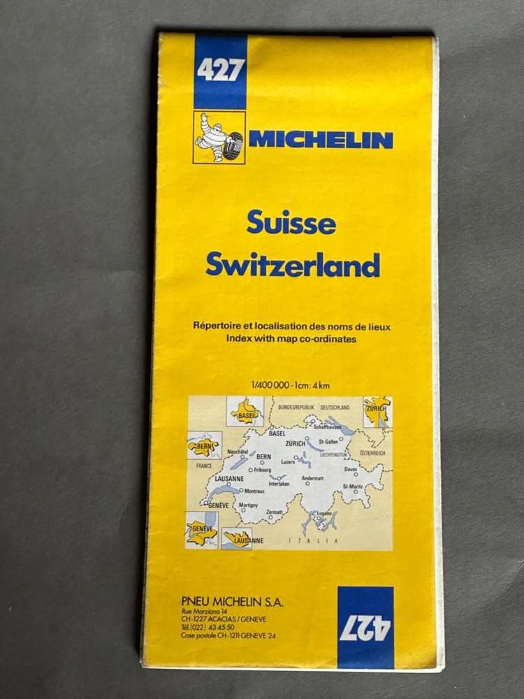 Michelin Map, No 427, Switzerland, 1977