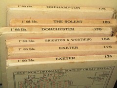 OS Ordnance Survey 1″ New Popular Edition – 5 x Southern England, 1946 on cloth