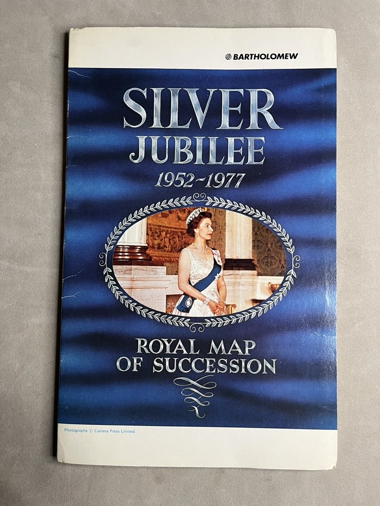 Silver Jubilee 1952 – 1977 Royal Map Of Succession – Bartholomew Pictorial Map