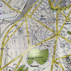 Map And Guide Of Brussels & surroundings, Girault Gilbert VINTAGE