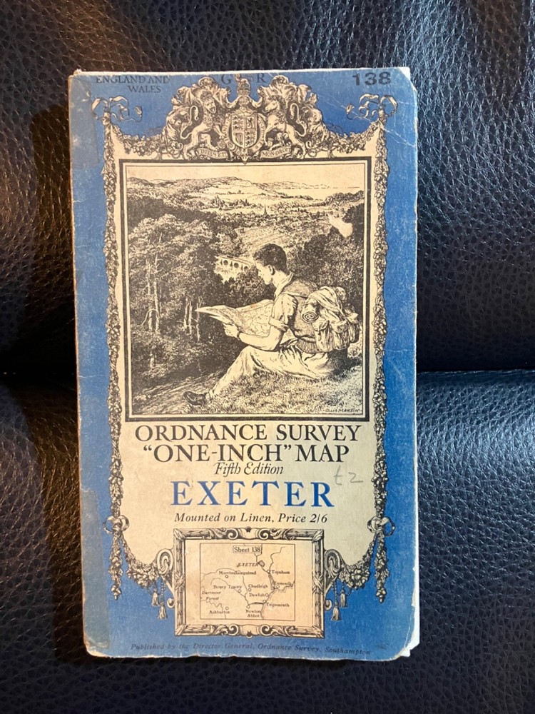 Ordnance Survey One Inch Fifth Edition Map 138 Exeter, 1933
