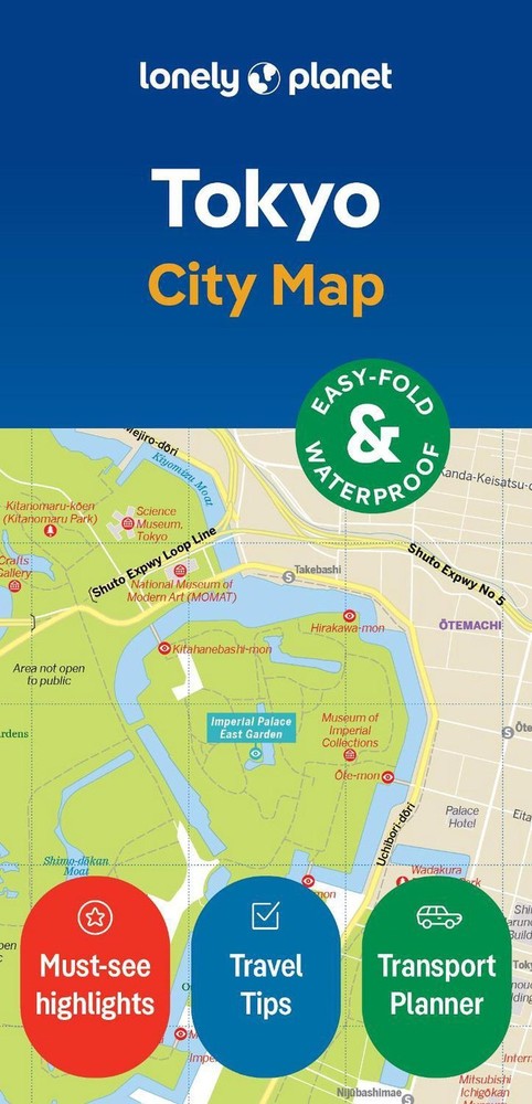 Lonely Planet Tokyo City Map: Durable, Waterproof, Easy-Fold Planning Map with A
