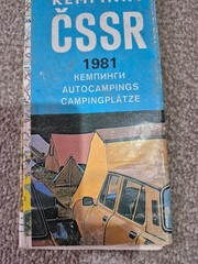 Rare Vintage Road Map Of Czechoslovakia 1981 With Campsites. Auto Kempinky CSSR