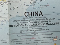 National Geographical maps (2) China, and Vietnam, 1960s vintage