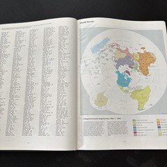 BRITANNICA ATLAS 1768 – 1989 Edition – LARGE 15″ X 11″ BOOK WITH BEAUTIFUL MAPS