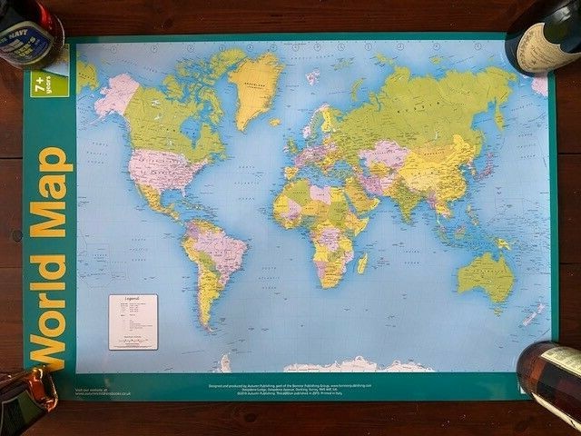 World Political Wall Map, Glossy Poster New