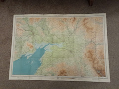 BARTHOLOMEWS CLOTH HALF-INCH CONTOURED MAP THE SOLWAY SHEET 38 C 1947