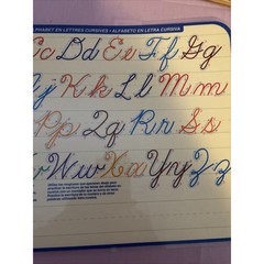 Cursive Alphabet English/Spanish Laminated Placemat Education Homeschool 17×12″