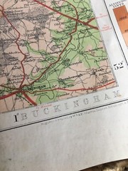 Vintage Temple Press Motor Coloured Contour Map. Warwick Coventry Birmingham.