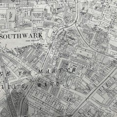 Ordinance Survey 25 Inch To The Mile Large Scale Map 1935 Southwark. London