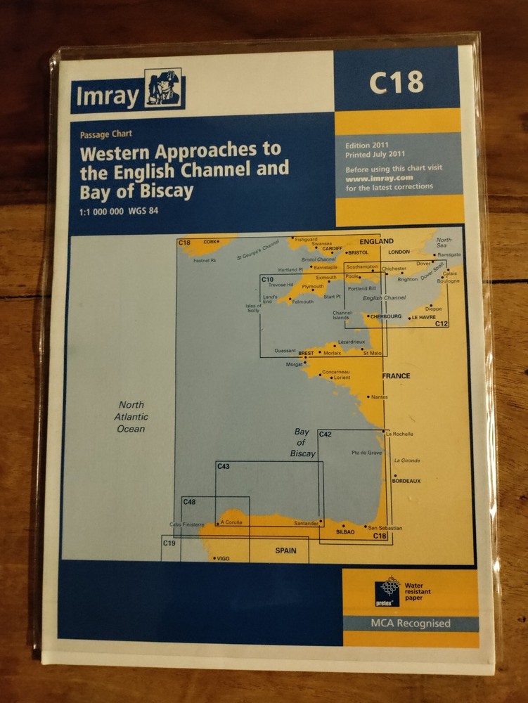 C18 Western Approaches to the English Channel & Bay of Biscay: Sailing Chart
