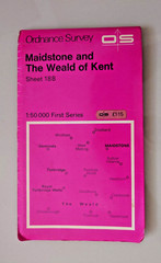 Maidstone & The Weald of Kent Ordnance Survey 1:50000 1st Series Sheet 188 1975