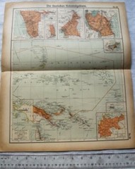 Vintage: German Engraved map 26 Die deutschen Kolonialgebiete