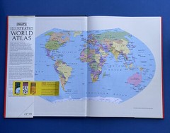 1994 1st Edition, Philip’s Illustrated World Atlas, Like New, Dust Jacket HB