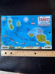 Laminated Map Of Tahiti