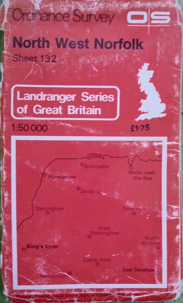 Landranger 132. North West Norfolk. OS 1:50,000 Map. Ordnance Survey. Vintage.