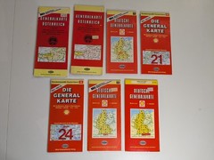 Job Lot 7 Vintage 1970s Shell Petrol Maps – Generalkarte 2 Austria & 5 Germany
