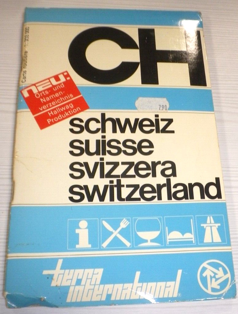 Switzerland Map 1:303,000 Terra International 1983