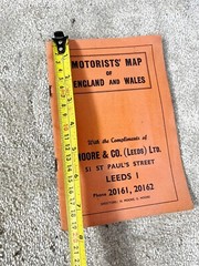VINTAGE MOTORISTS MAP OF ENGLAND AND WALES BOOKLET MOORE & CO LEEDS