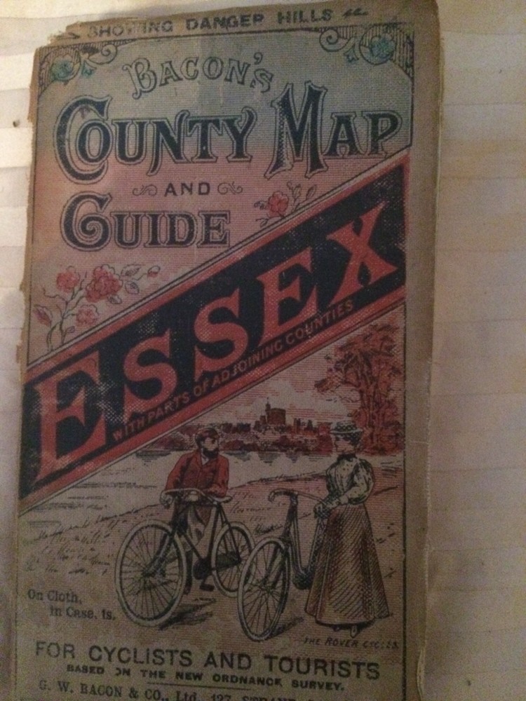 Bacon’s County Map and Guide ESSEX. Antique Map.