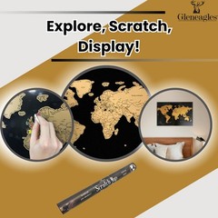 Scratch Off World Map Travel Poster With Flags – Black Large 60×40 cm A1/A2 Gift