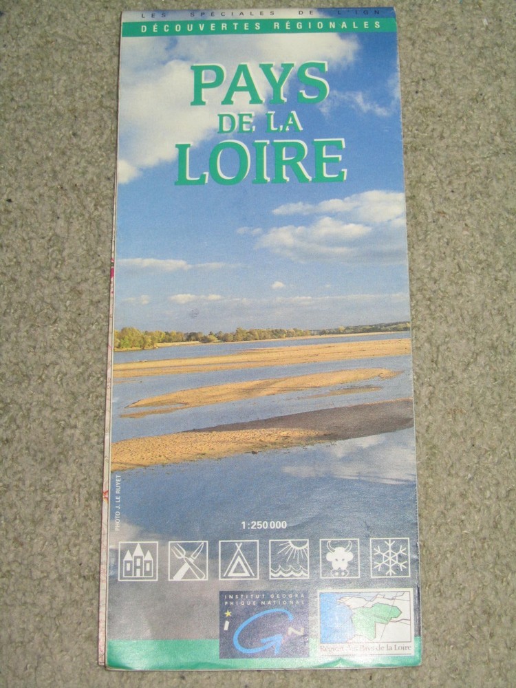 France; IGN special edition regional map of Loire Valley & area 1:250,000 – 1992