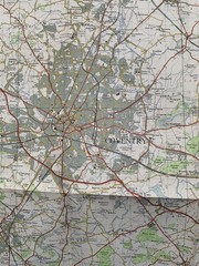 One Inch Ordnance Survey Map Sheet 132 Coventry & Rugby – paper – published 1961