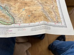 Vintage Bartholomew’s Half Inch Cloth Map, No 51, Grampians. C1962