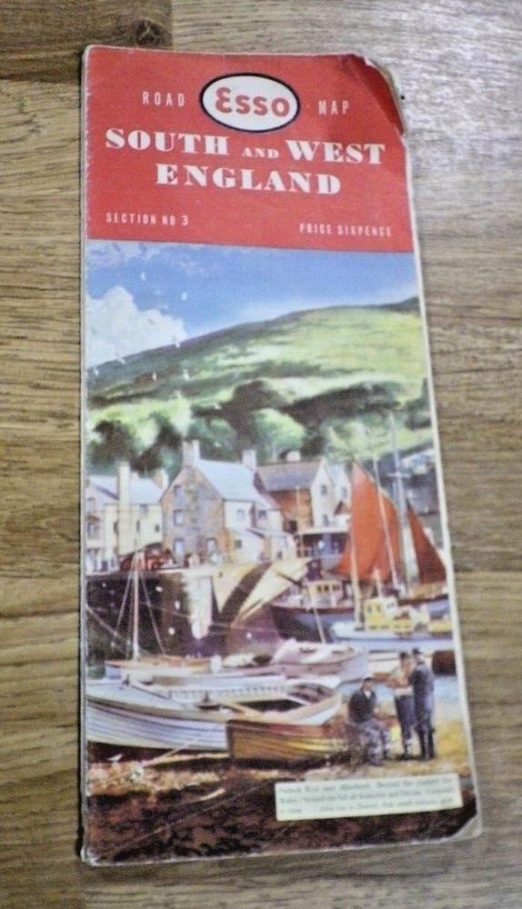(M7) ESSO ROAD MAP 1960s SOUTH & WEST ENGLAND