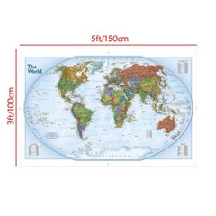 7x5ft 5x3ft Map of the World Country With City Art Poster Prints Home Wall Decor