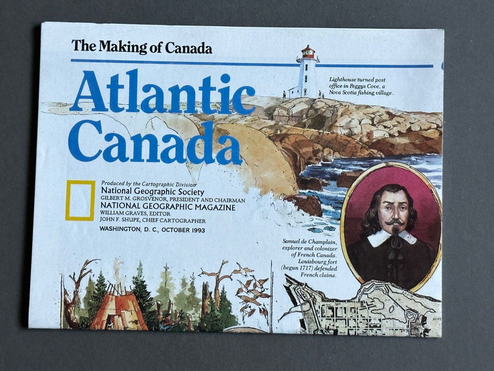The Making of Canada, Atlantic Canada, National Geographic, Map & Poster, 1993