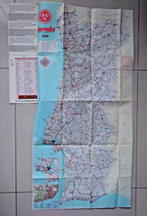 Turinta Portugal Map 1980 Road Map with Itinerary Leaflet Folding Paper