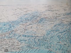 Southern California Wall Map Vintage Topographic 1984 Cooper Moffatt Large 89cm