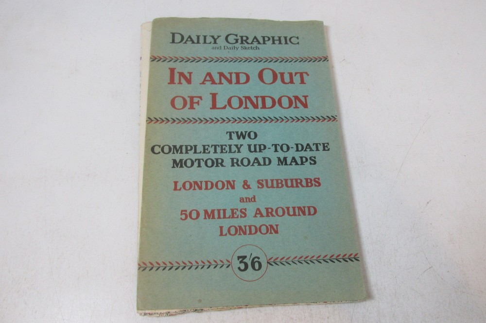 Daily Graphic – In & Out of London Motor Road Maps, 1947, Rare.