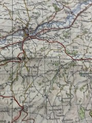 MONTHOMERY & LLANDRINDOD Ordnance Survey 7th Series CLOTH 1 In Map Sh 128 1952