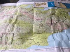1970s Old Vintage Bartholomew’s Half-inch Contoured Map Sheet 10 Kent