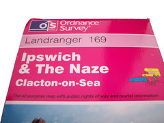OS Ordnance Survey Landranger Map 169 ‘Ipswich & The Naze ‘ – Fair condition