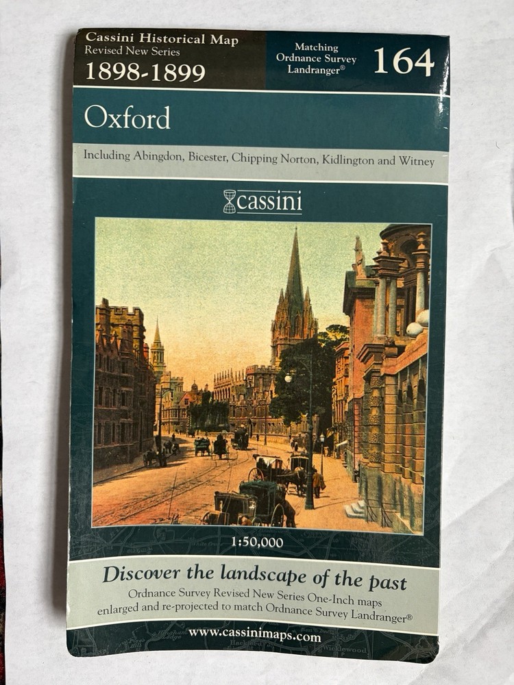 Cassini Historical Map Fold Out Oxford 164 1998-1899 Ordnance Survey Land ranger