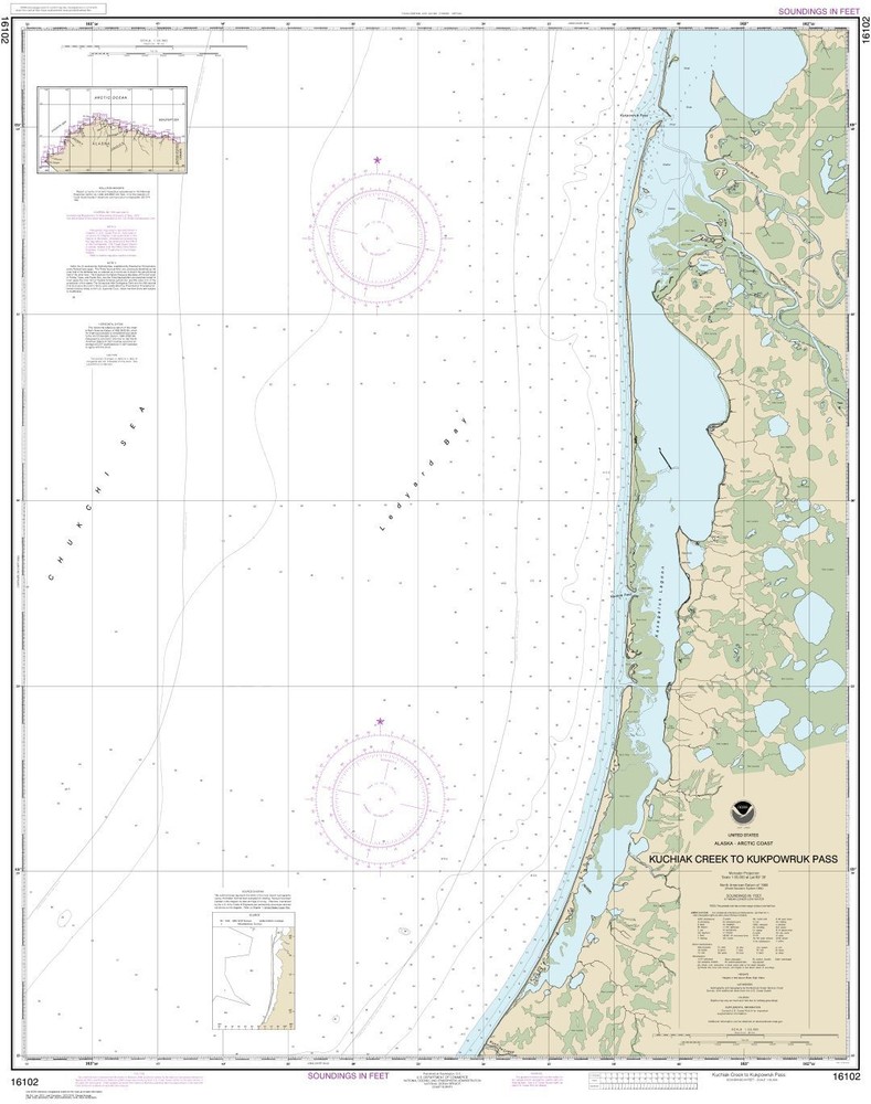 Kuchiak River to Kukpowruk Pass | Waterproof NOAA Chart 16102