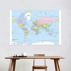 World Map Atlas Geography Political Poster Print Sizes A1 A2