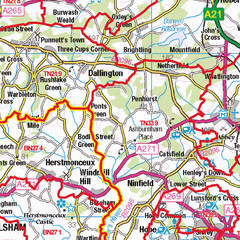 (G113) Map of Tonbridge Postcode Sectors, Poster of Tonbridge Postcodes