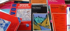 Large Box Of Vintage Etc Os And Other Maps All Around UK, See Photos