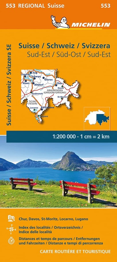 Michelin Suisse Sud-Est – Michelin Regional Map 553 (Map)