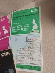 5 Ordnance Survey Maps Barnstaple, Ilfracombe, Exmoor, Bideford, Lundy Island