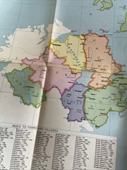The County Boundaries 1974 by Geographers A to Z Folding Paper Map