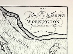 1793 Rare Map Town Harbour Workington Cumberland 18th Century Cumbria Facsimile
