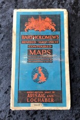 1952 Bartholomew’s Revised “Half Inch” Map Of Arisaig & Lochaber Sheet 50