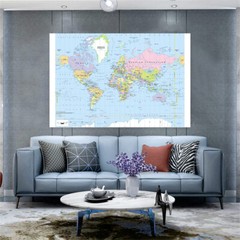World Map Atlas Geography Political Poster Print Sizes A1 A2