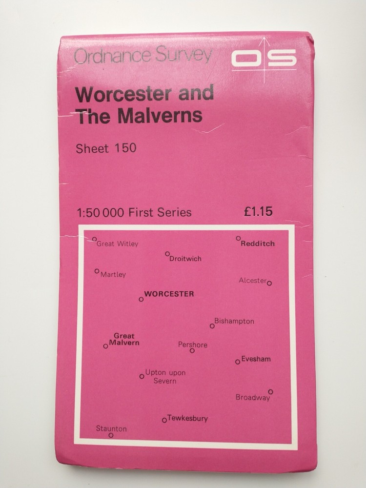 OS 1:50,000 Landranger Sheet 150 Worcester and The Malverns, 1974